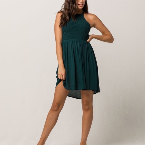 Volcom Green Backless Dress Size Large - Picture 4 of 12